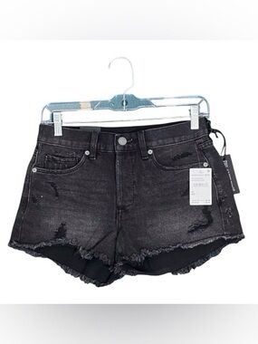 Blank NYC Women's Black Distressed Shorts NEW Size 25t